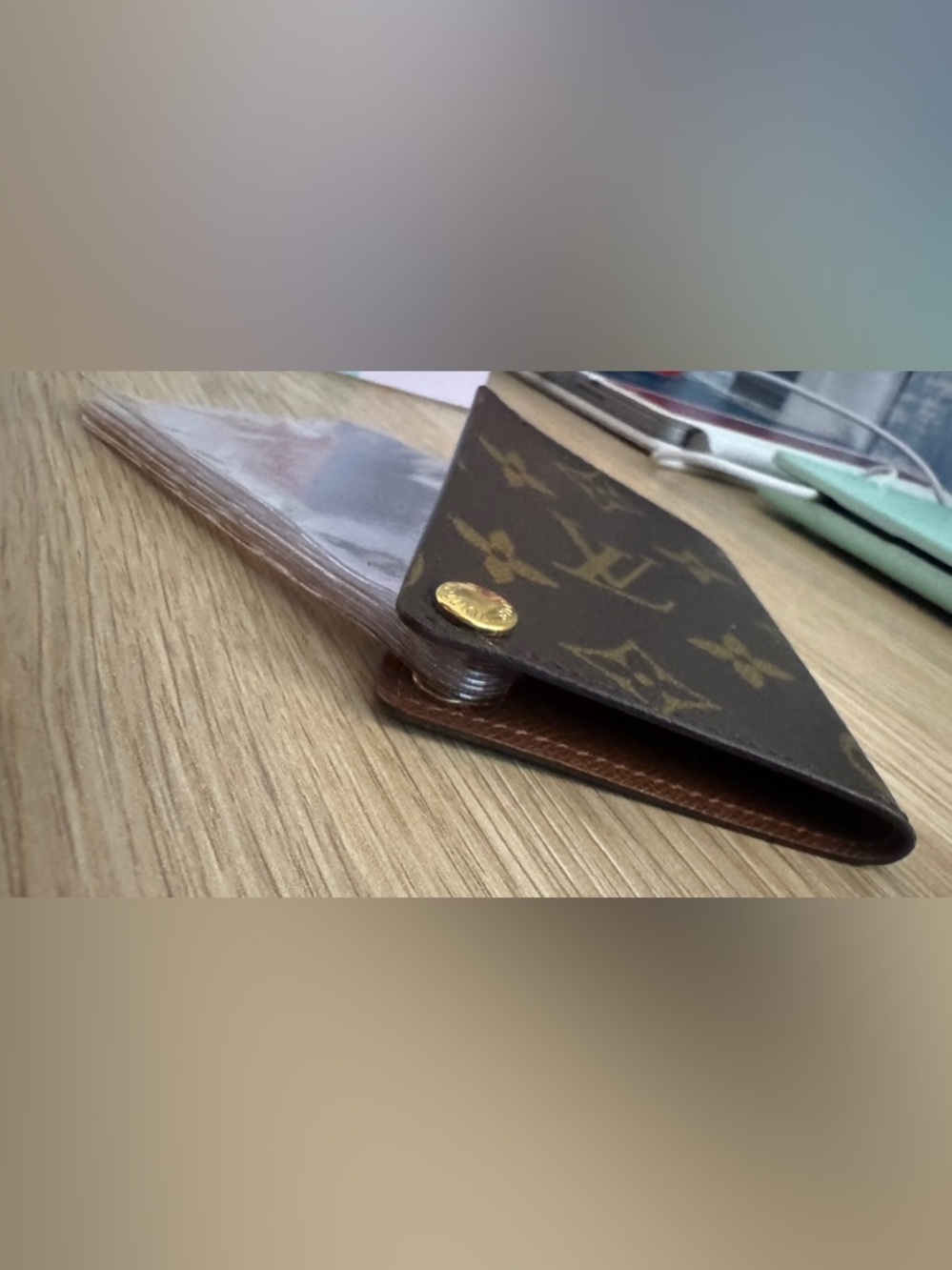 Louis Vuitton Monogram Card Holder Photo Sleeve Wallet Vintage Made in France - Picture 10 of 10